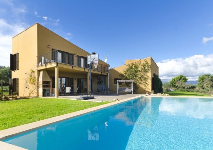 Modern finca with distant sea views for sale in Muro